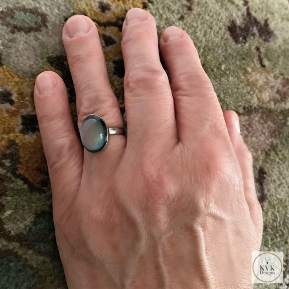 Mood Ring, Boho Rings, Adjustable Ring, Statement Ring, 70's Ring - Picture 2 of 5